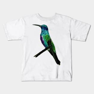 Hummingbird in Watercolor Markers Kids T-Shirt